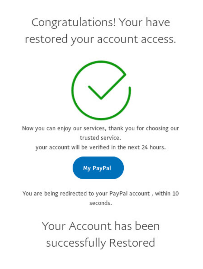 paypal restored account